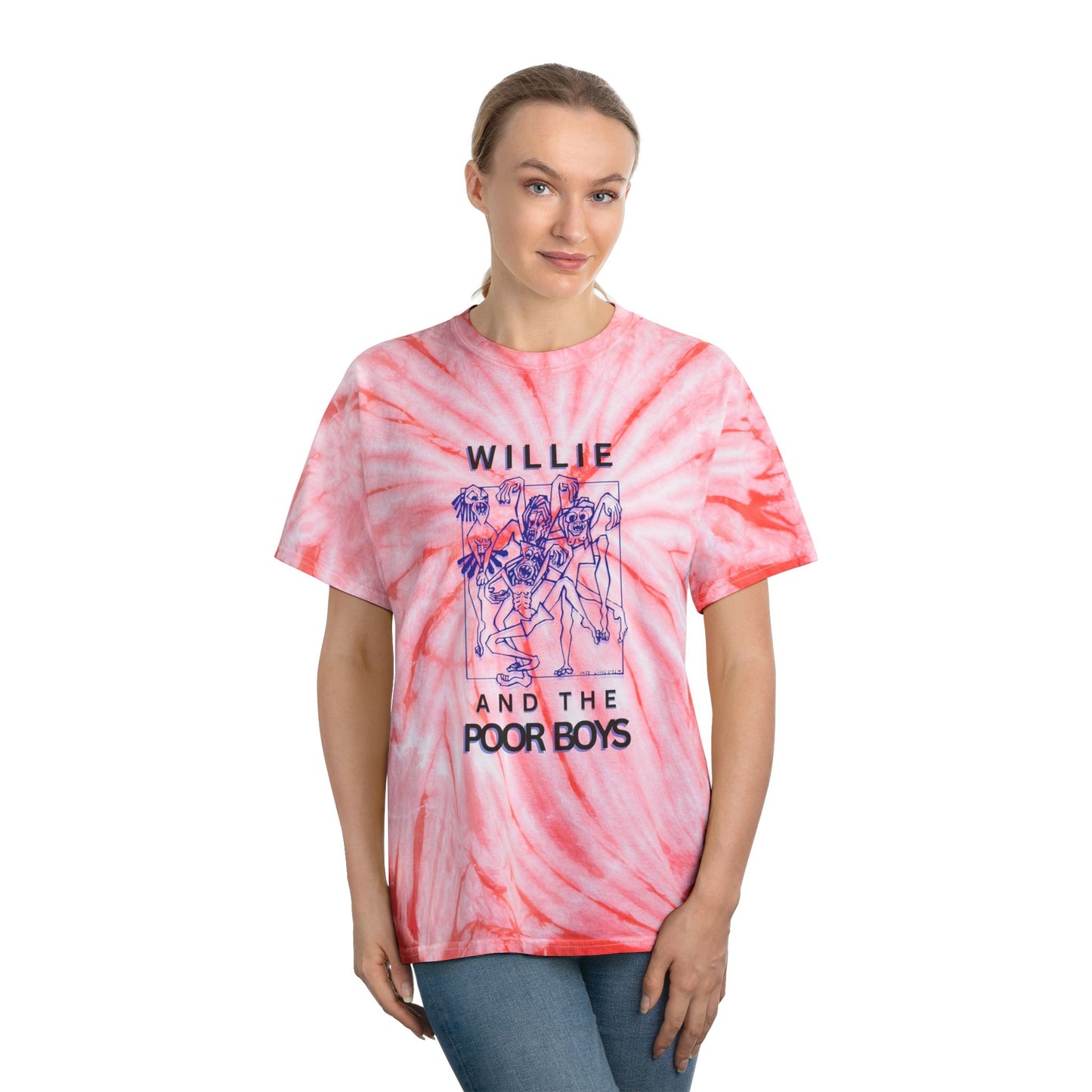 Tie-Dye "One More Saturday Night" Vintage Band Photo Back with Front Logo - Unisex T-Shirt (4 colors available)