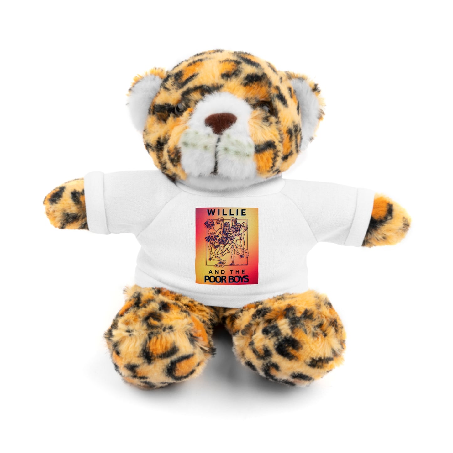 Willie & The Poor Boys 8" Plush Stuffed Animal – Choose 1 of 6 with Colorful T-Shirt