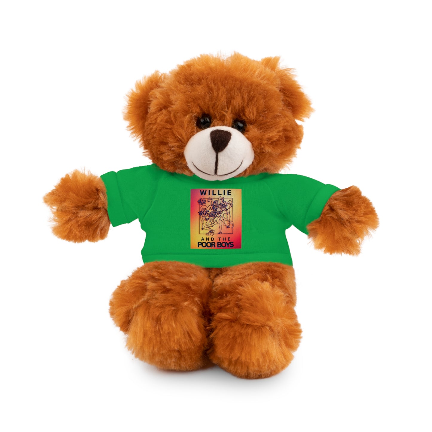 Willie & The Poor Boys 8" Plush Stuffed Animal – Choose 1 of 6 with Colorful T-Shirt