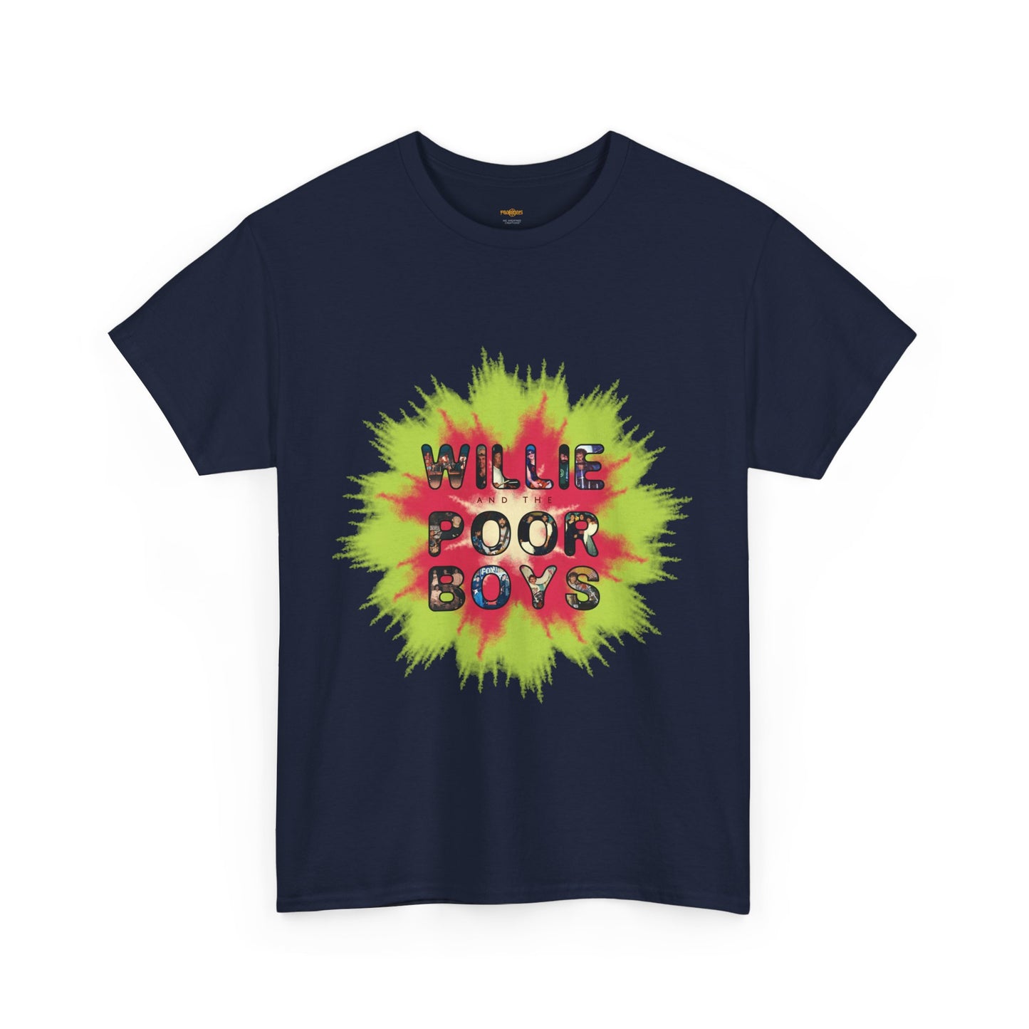 Photo Collage Band Name Front with Tie-Dye Burst & 40 Years of Music & Memories Back – Unisex T-Shirt (Various Colors Available)