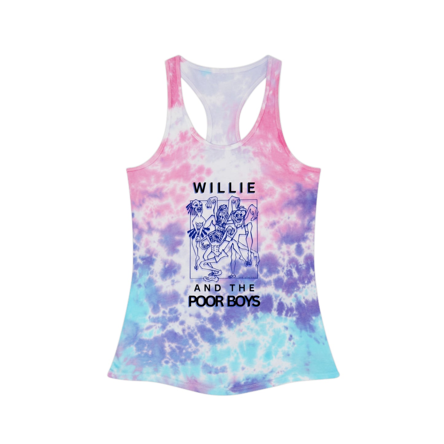 Tie-Dye Racerback Tank - Music & Memories Artwork Bank & Logo Front (3 colors available)