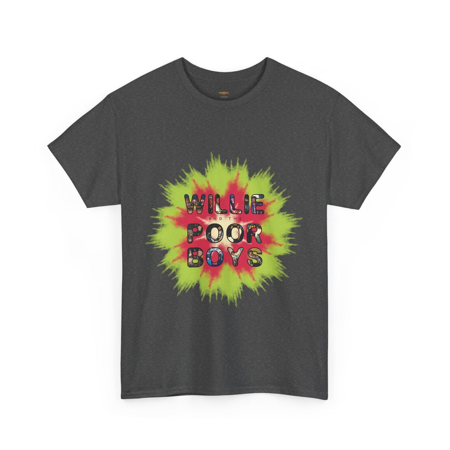 Photo Collage Band Name Front with Tie-Dye Burst & 40 Years of Music & Memories Back – Unisex T-Shirt (Various Colors Available)