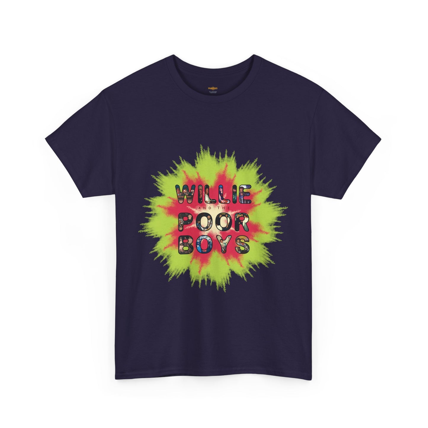 Photo Collage Band Name Front with Tie-Dye Burst & 40 Years of Music & Memories Back – Unisex T-Shirt (Various Colors Available)