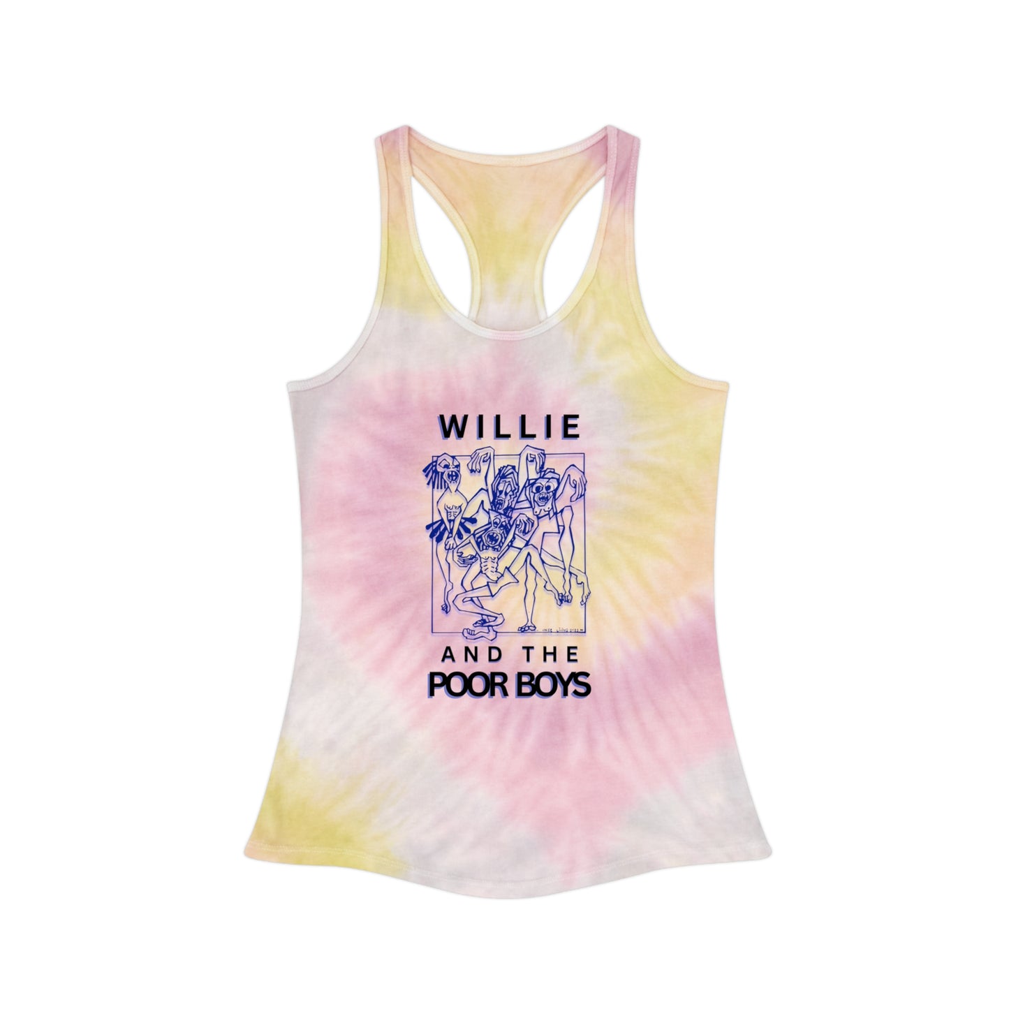 Tie-Dye Racerback Tank - Music & Memories Artwork Bank & Logo Front (3 colors available)