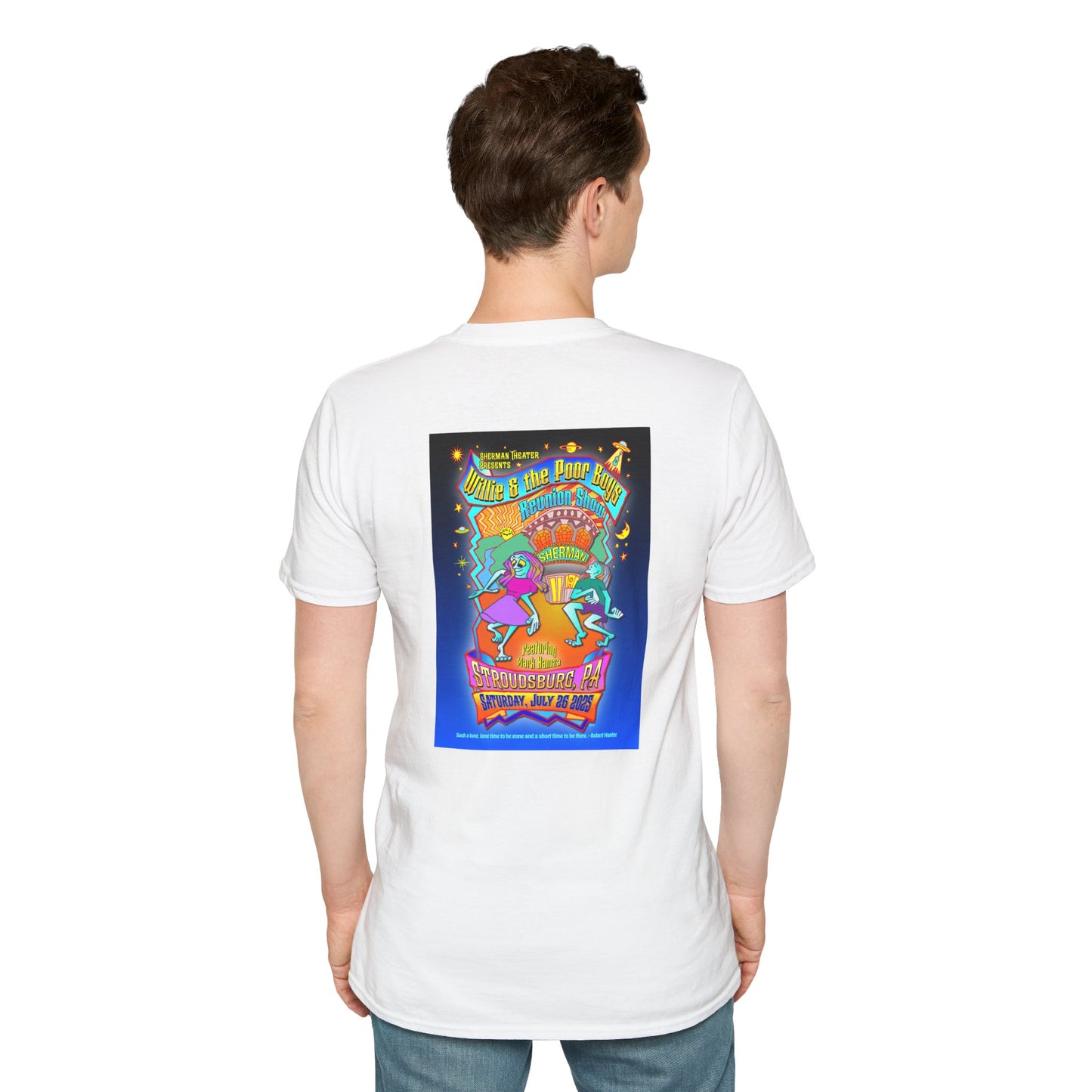 Solid Colors – 2025 Reunion Tee with Hand-Drawn Back Design and Pocket-Size Poor Boys Logo Softstyle T-Shirt (Various Colors Available)
