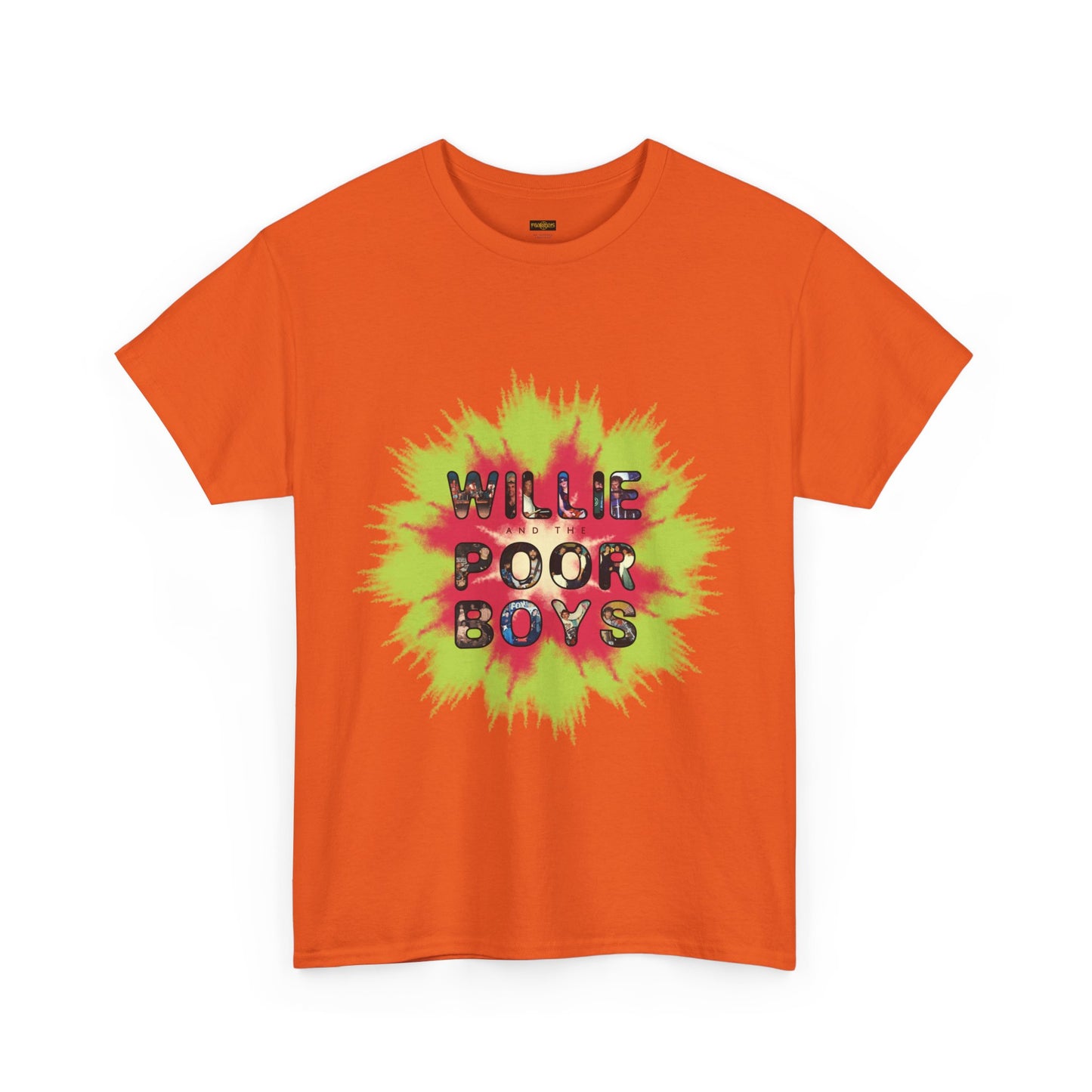 Photo Collage Band Name Front with Tie-Dye Burst & 40 Years of Music & Memories Back – Unisex T-Shirt (Various Colors Available)