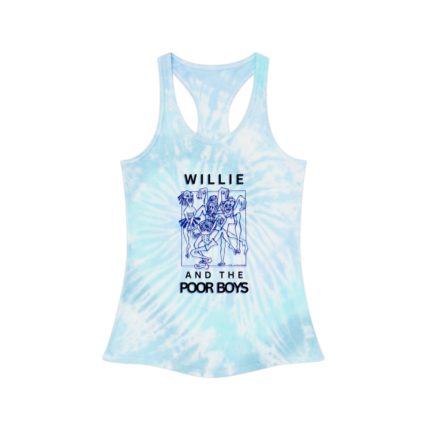 Tie-Dye Racerback Tank - Music & Memories Artwork Bank & Logo Front (3 colors available)