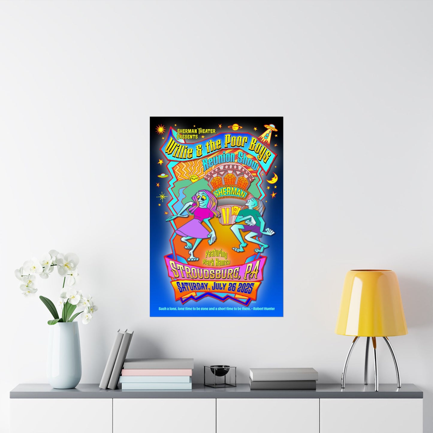 Limited Edition Reunion Poster – Willie and the Poor Boys - Artwork by Gary Knize (Satin Finish)