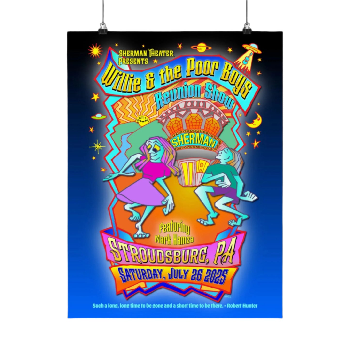 Limited Edition Reunion Poster – Willie and the Poor Boys - Artwork by Gary Knize (Satin Finish)