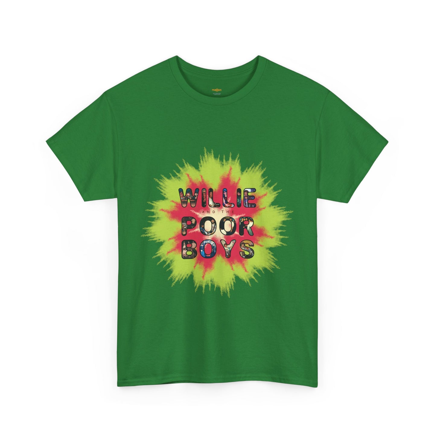 Photo Collage Band Name Front with Tie-Dye Burst & 40 Years of Music & Memories Back – Unisex T-Shirt (Various Colors Available)