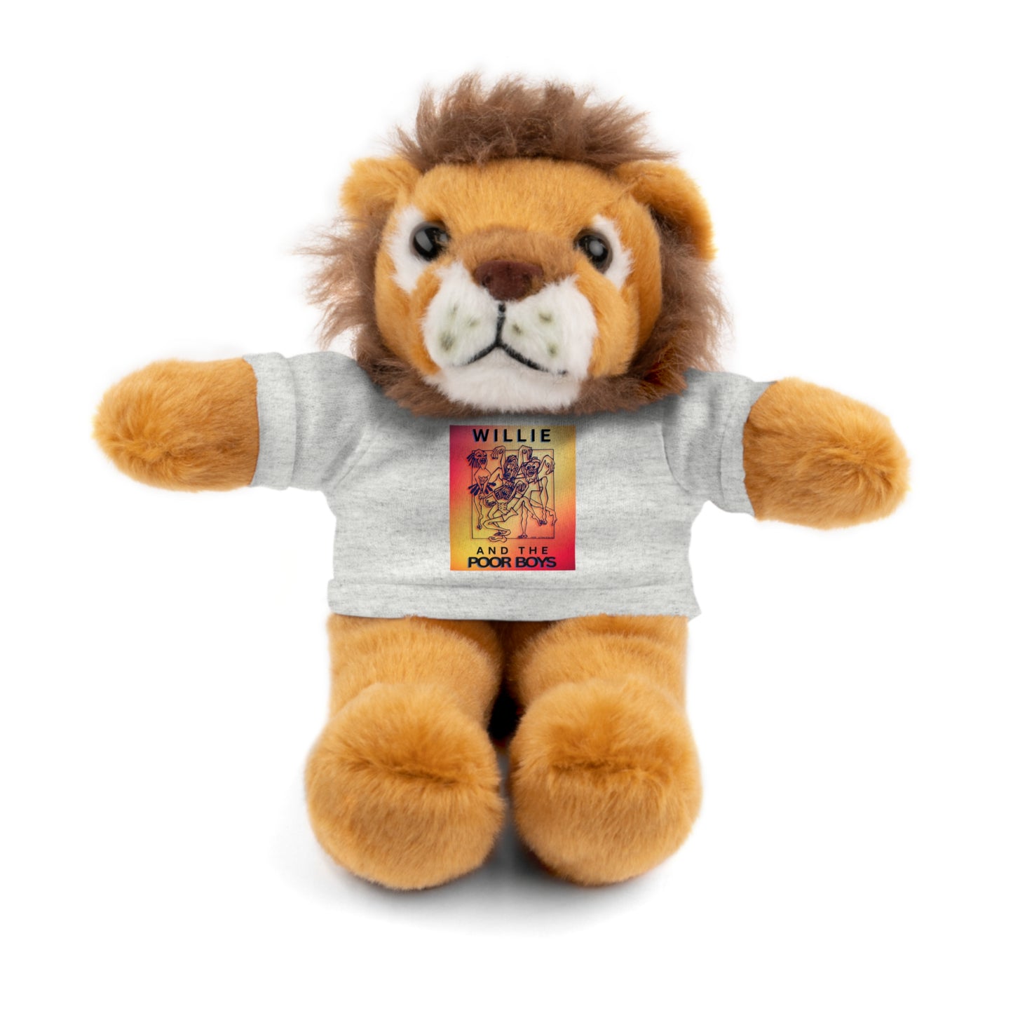 Willie & The Poor Boys 8" Plush Stuffed Animal – Choose 1 of 6 with Colorful T-Shirt