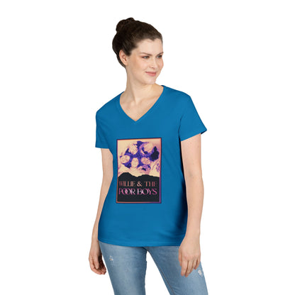 Ladies' V-Neck – Vintage Band Photo Front & 40 Years of Music & Memories Back (Various Colors Available)