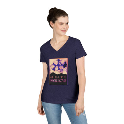 Ladies' V-Neck – Vintage Band Photo Front & 40 Years of Music & Memories Back (Various Colors Available)