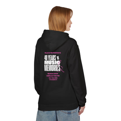 Unisex Reunion Hoodie – Poor Boys Logo Front with 40 Years of Music & Memories Back (Various Colors Available)