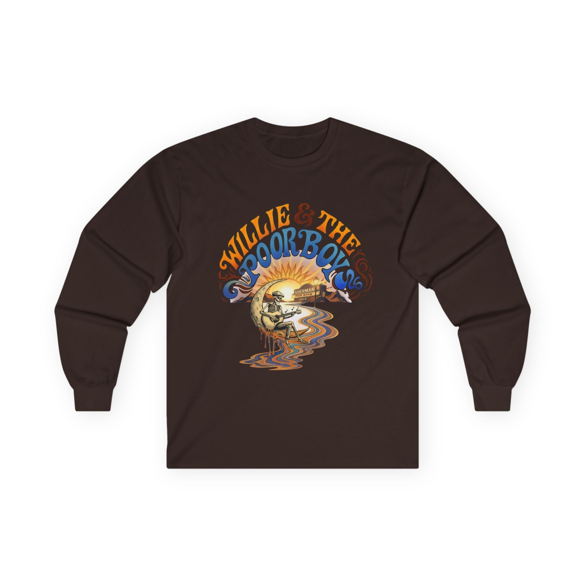 Medium Weight Long Sleeve Shirt - Willie & The Poor Boys Sherman Reunion Artwork