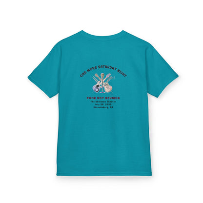 Kids Tee - "One More Saturday Night" with Instruments Artwork Back & Band Logo Front