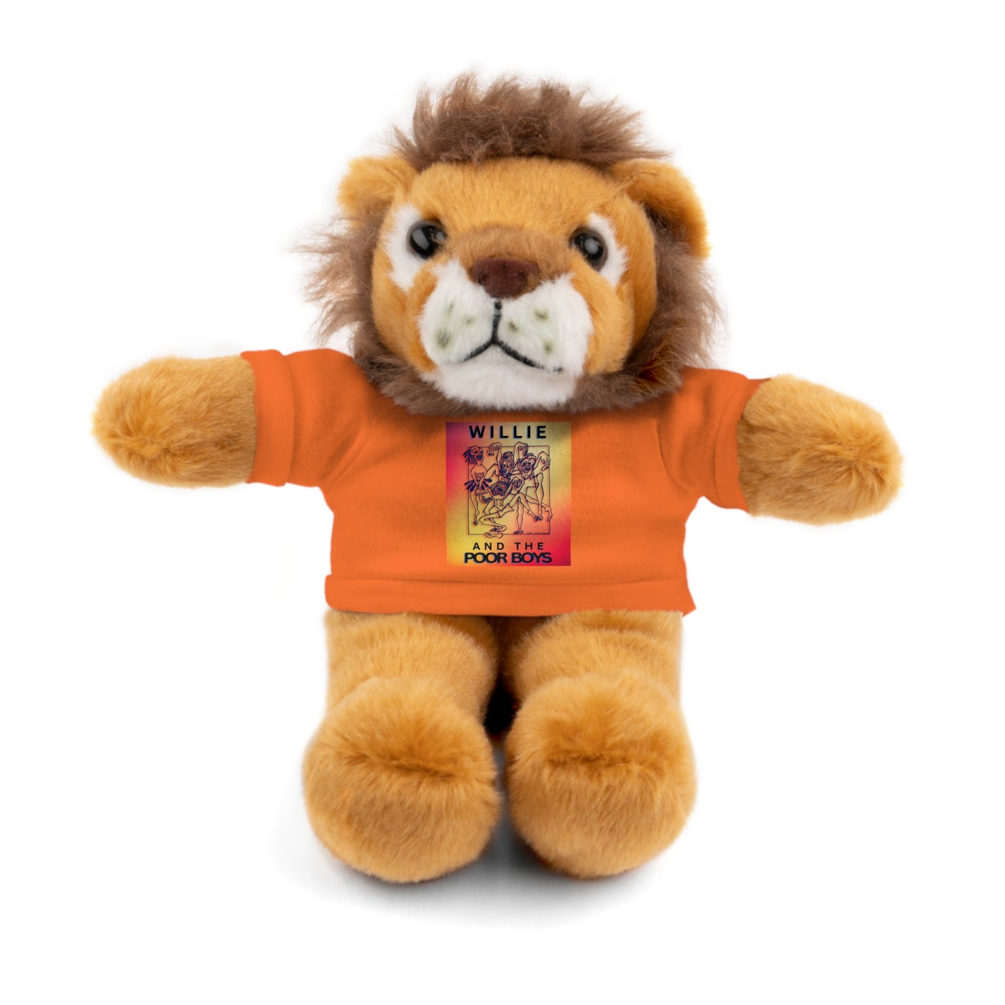 Willie & The Poor Boys 8" Plush Stuffed Animal – Choose 1 of 6 with Colorful T-Shirt