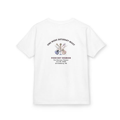 Kids Tee - "One More Saturday Night" with Instruments Artwork Back & Band Logo Front