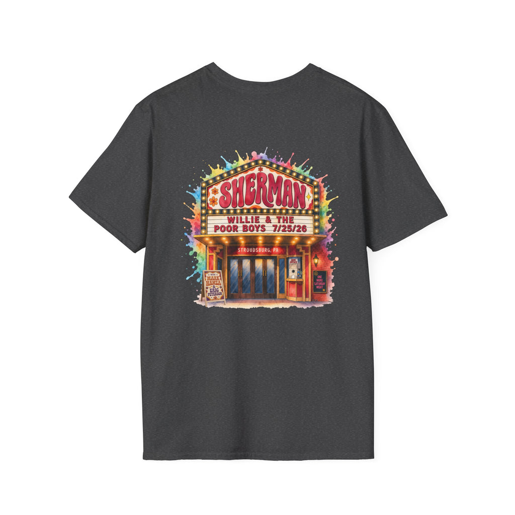 Unisex Willie & The Poor Boys Color Splash Sherman Reunion 2026 Sherman Theater Softstyle T-Shirt
