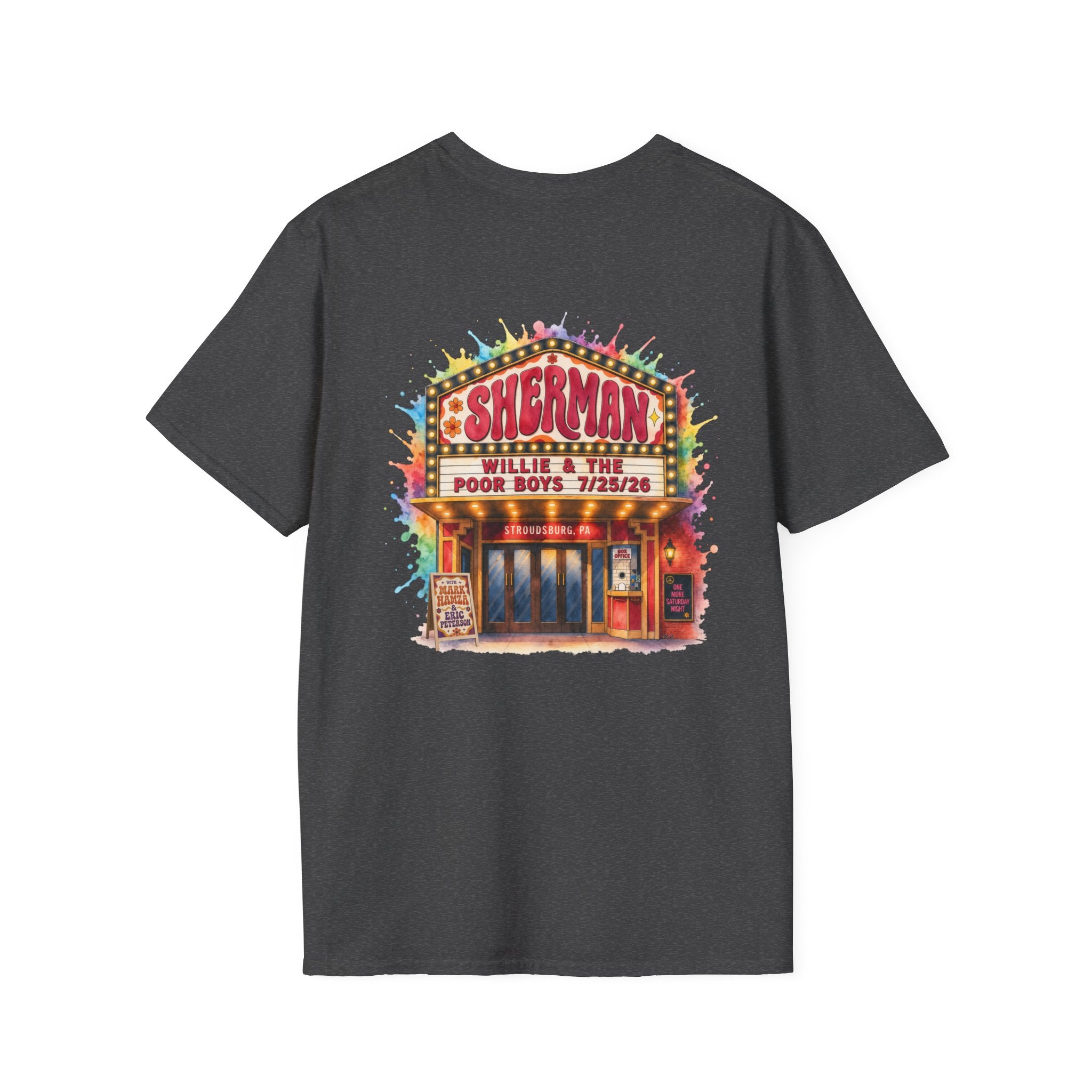 Unisex Willie & The Poor Boys Color Splash Sherman Reunion 2026 Sherman Theater Softstyle T-Shirt