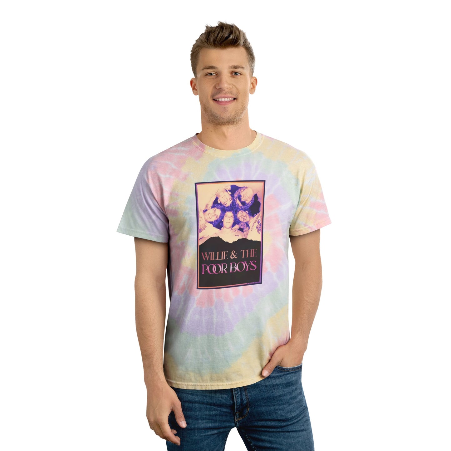 Tie-Dye Vintage Photo Front with Original Memorabilia Tribute Back (2 colors available)