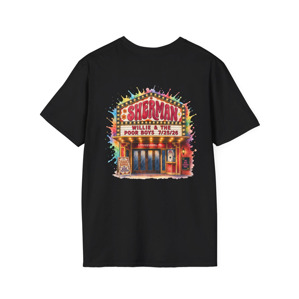 Unisex Willie & The Poor Boys Color Splash Sherman Reunion 2026 Sherman Theater Softstyle T-Shirt