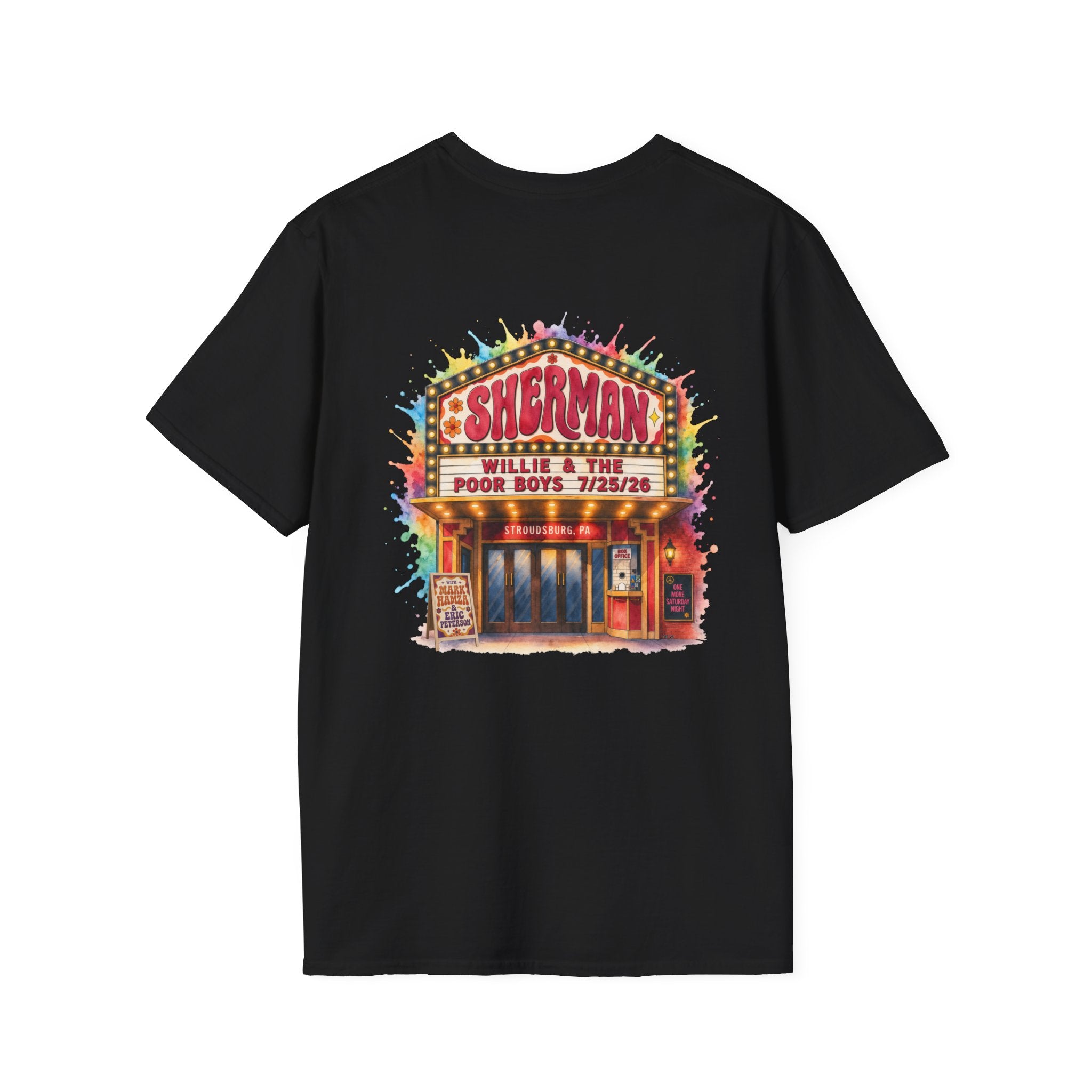 Unisex Willie & The Poor Boys Color Splash Sherman Reunion 2026 Sherman Theater Softstyle T-Shirt