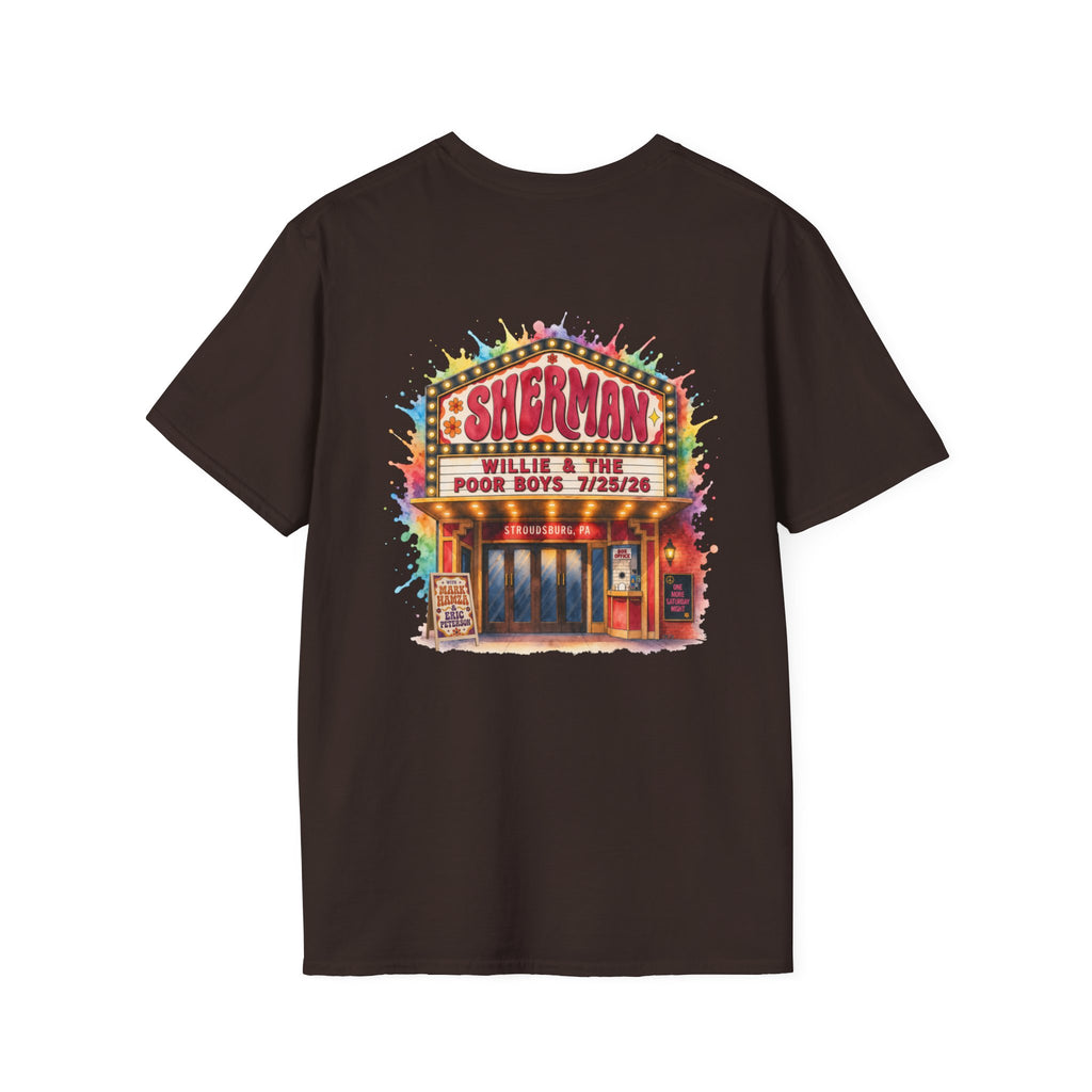 Unisex Willie & The Poor Boys Color Splash Sherman Reunion 2026 Sherman Theater Softstyle T-Shirt