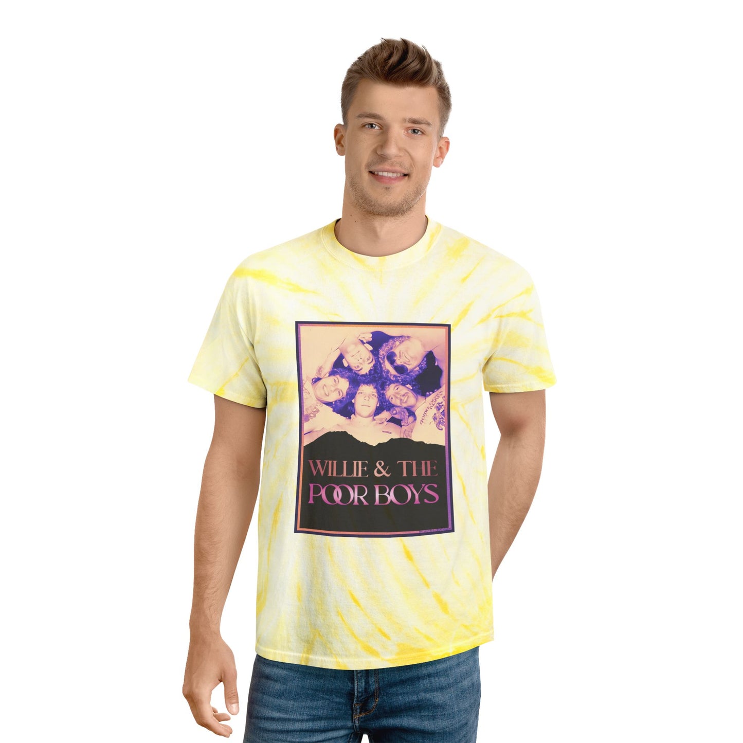 Tie-Dye - Vintage Photo Front with "Music & Memories" Artwork Back  - Unisex T-Shirt (4 colors available)