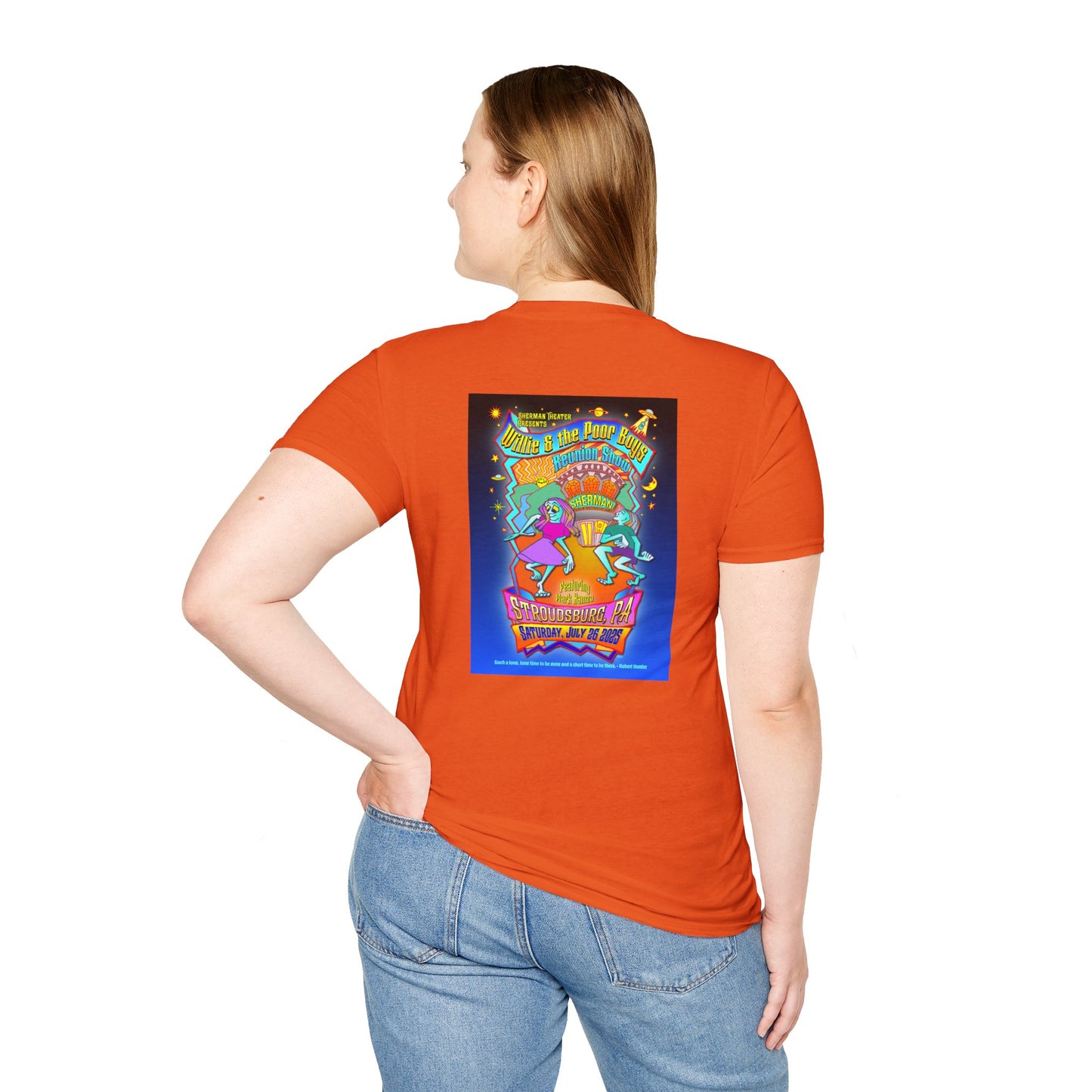 Solid Colors – 2025 Reunion Tee with Hand-Drawn Back Design and Pocket-Size Poor Boys Logo Softstyle T-Shirt (Various Colors Available)