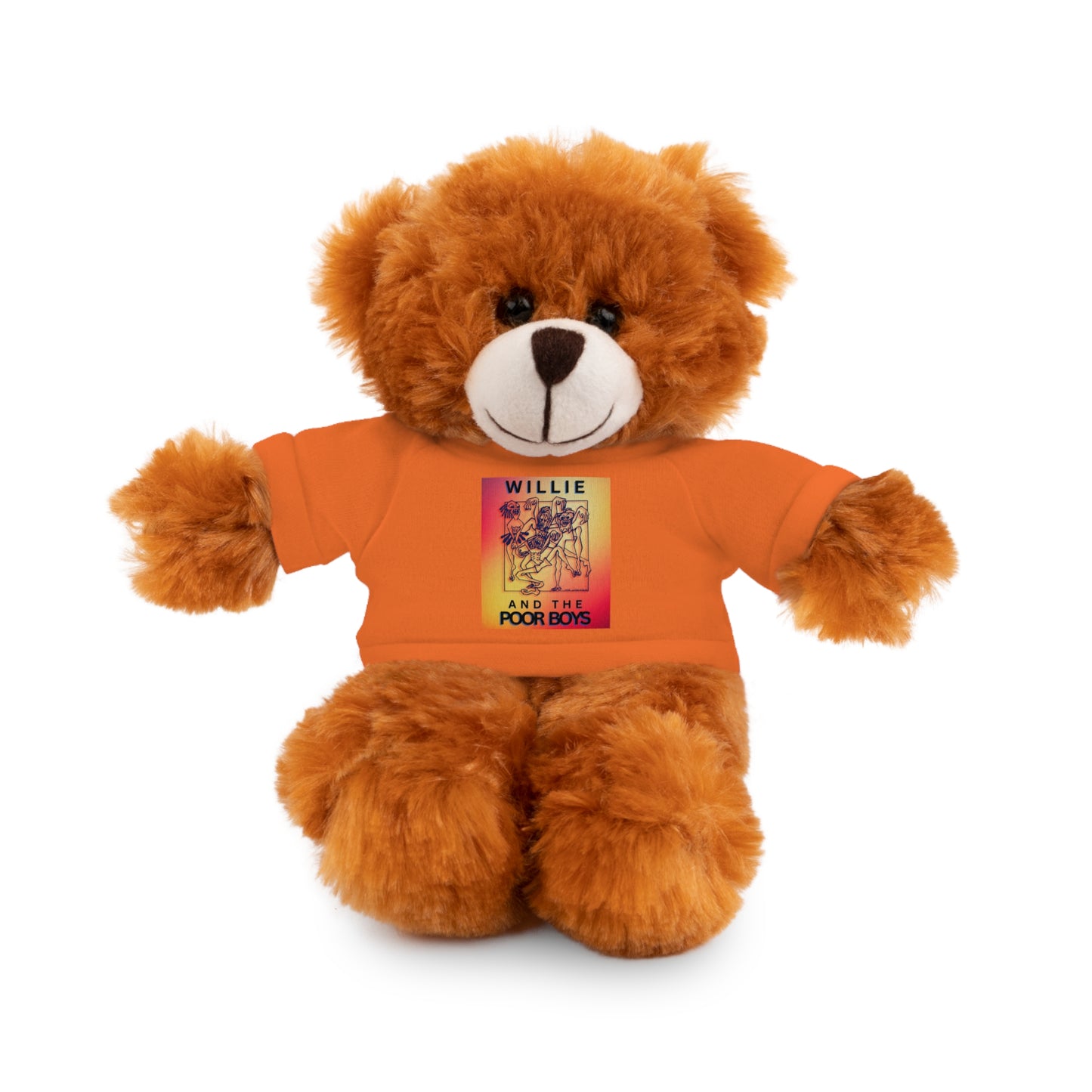 Willie & The Poor Boys 8" Plush Stuffed Animal – Choose 1 of 6 with Colorful T-Shirt
