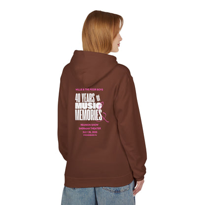 Unisex Reunion Hoodie – Poor Boys Logo Front with 40 Years of Music & Memories Back (Various Colors Available)