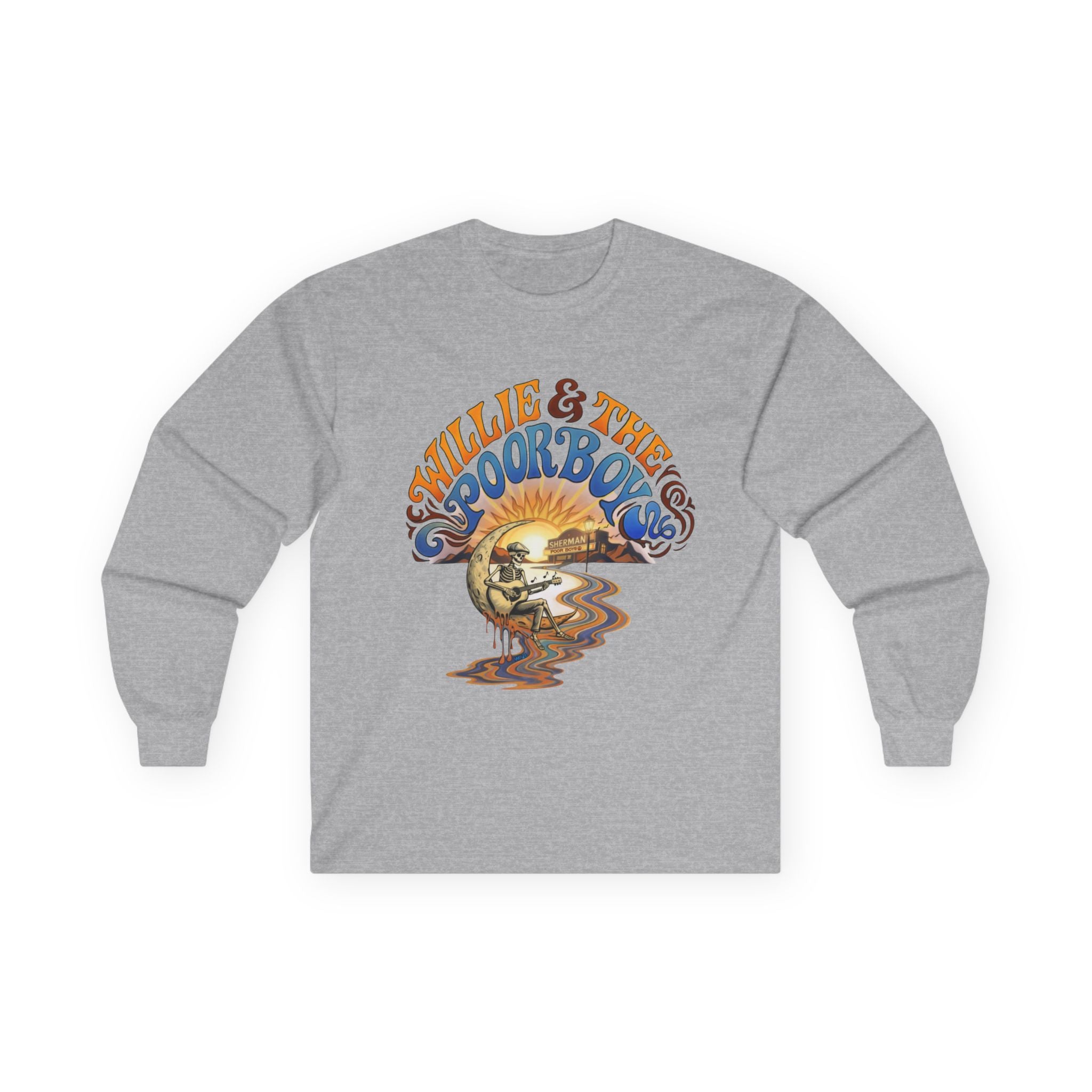 Medium Weight Long Sleeve Shirt - Willie & The Poor Boys Sherman Reunion Artwork