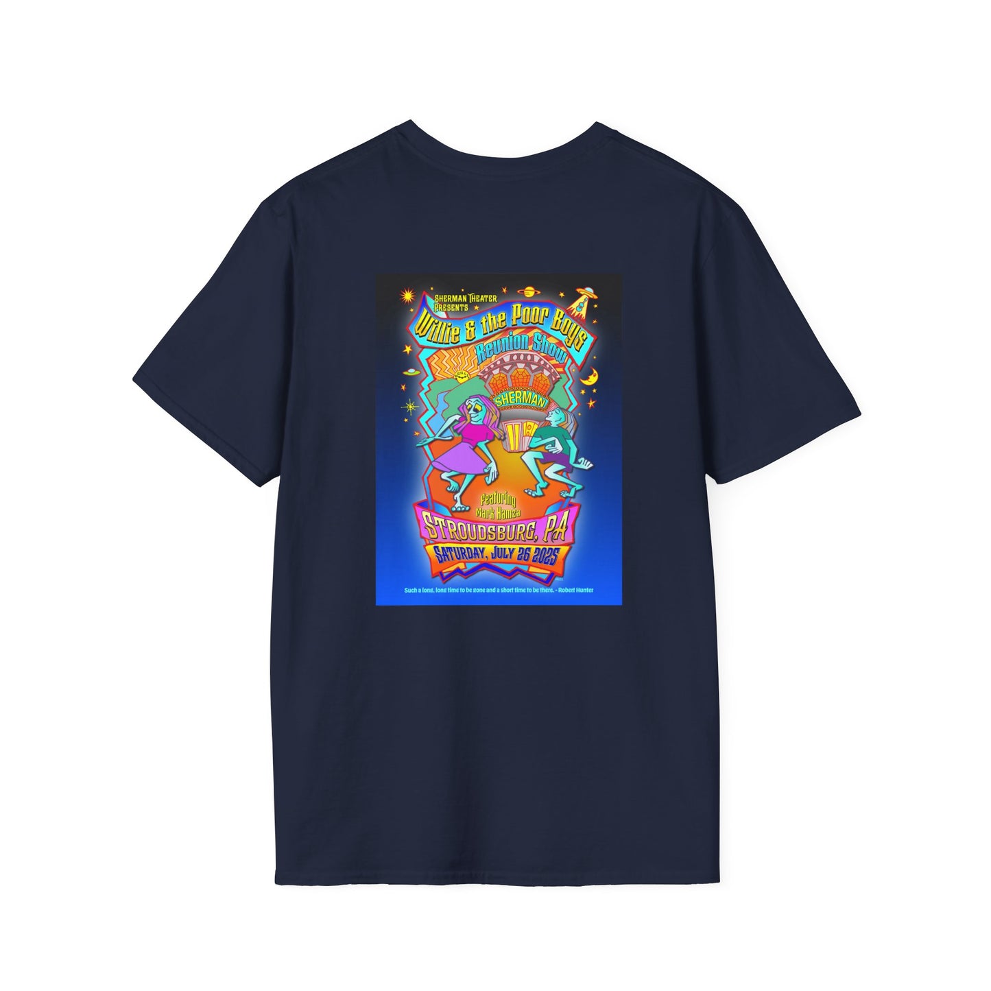 Solid Colors – 2025 Reunion Tee with Hand-Drawn Back Design and Pocket-Size Front Logo Softstyle T-Shirt (Various Colors Available)