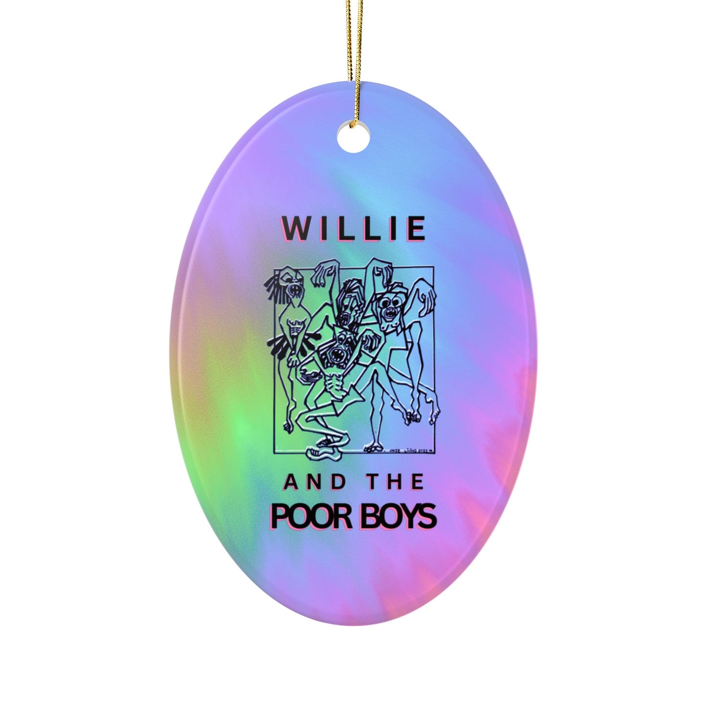 Tie-Dye Ceramic Ornament – 2-Sided Willie & The Poor Boys Reunion Keepsake