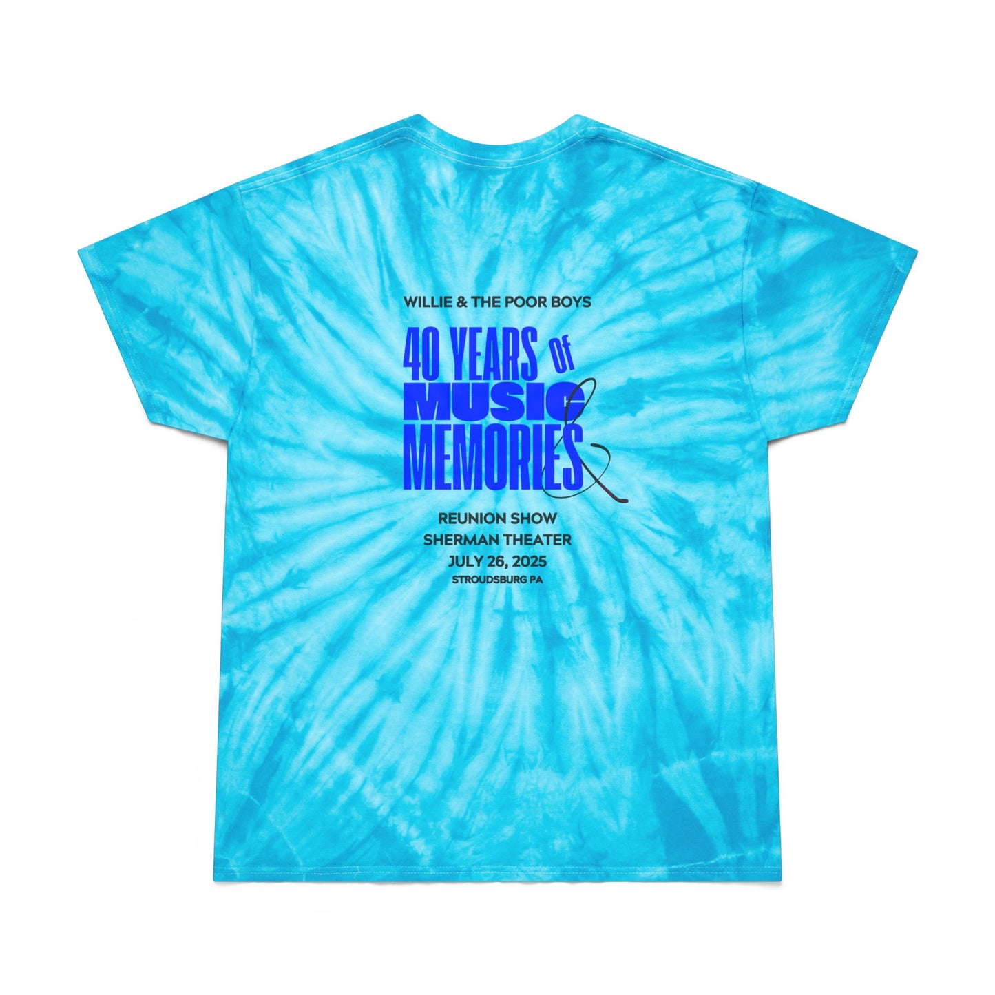 Tie-Dye - Vintage Photo Front with "Music & Memories" Artwork Back  - Unisex T-Shirt (4 colors available)