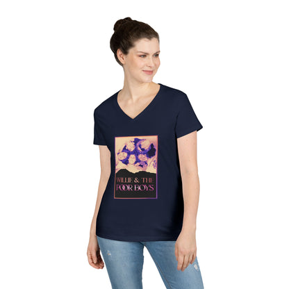 Ladies' V-Neck – Vintage Band Photo Front & 40 Years of Music & Memories Back (Various Colors Available)