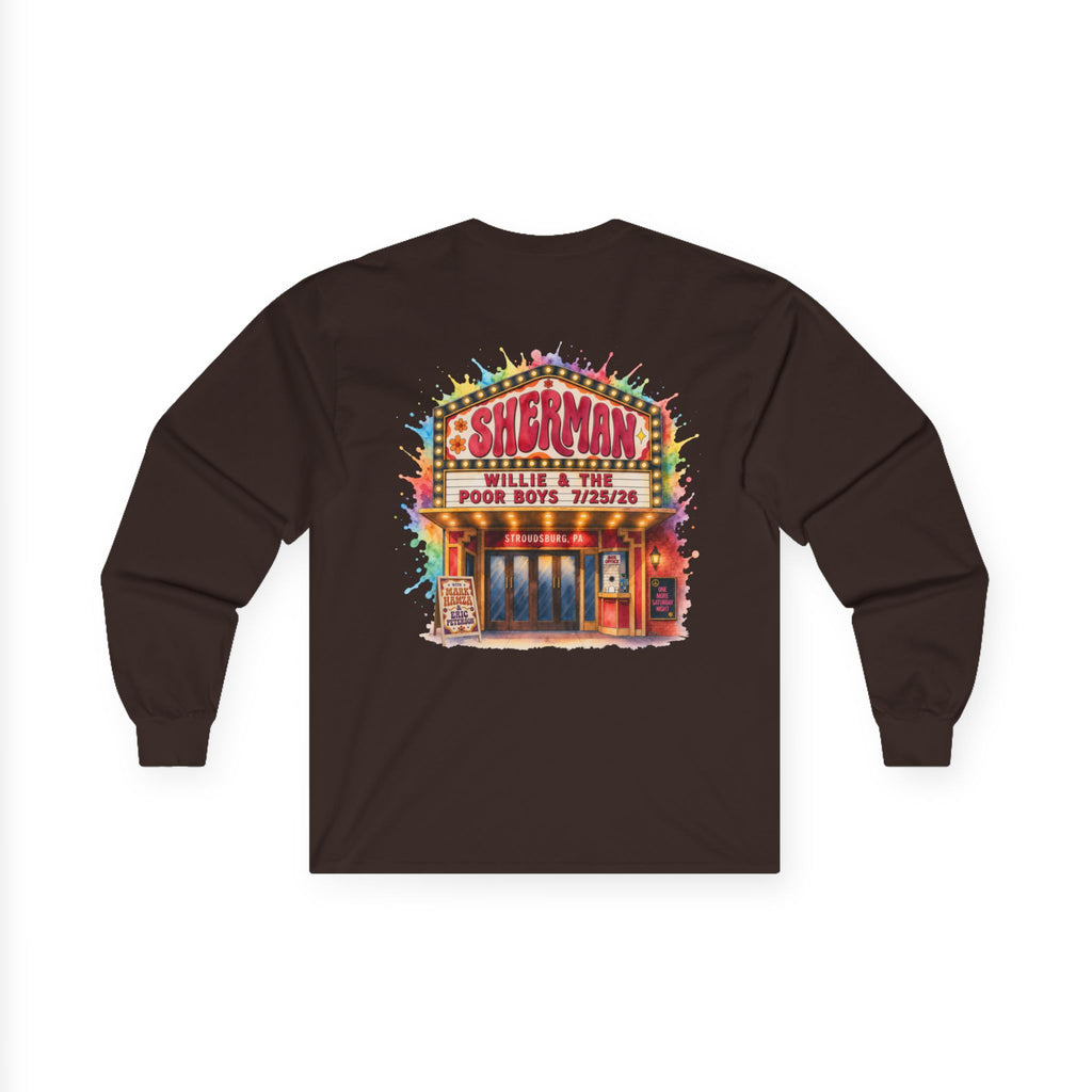 Medium Weight Long Sleeve Tee - Willie & The Poor Boys Sherman Reunion Artwork
