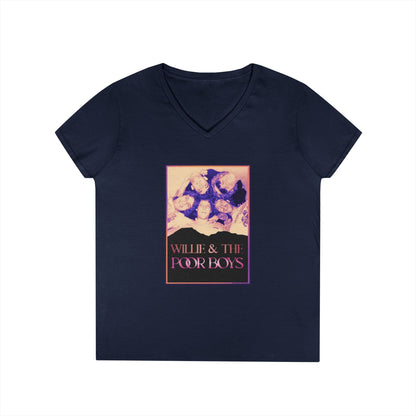 Ladies' V-Neck – Vintage Band Photo Front & 40 Years of Music & Memories Back (Various Colors Available)