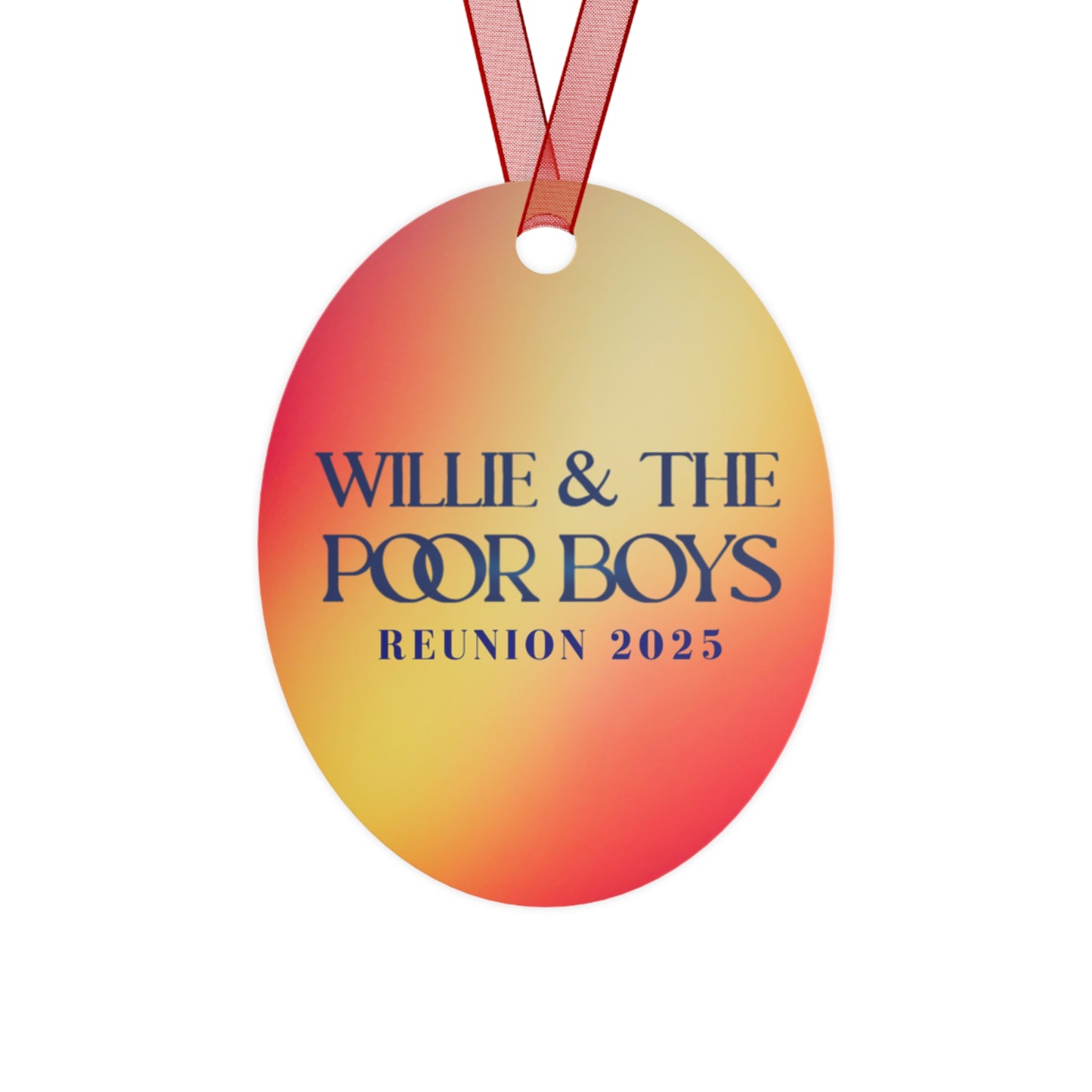 Willie & The Poor Boys Reunion Ornament – 2-Sided Metal Keepsake (Round, Bell, Oval, Tree)