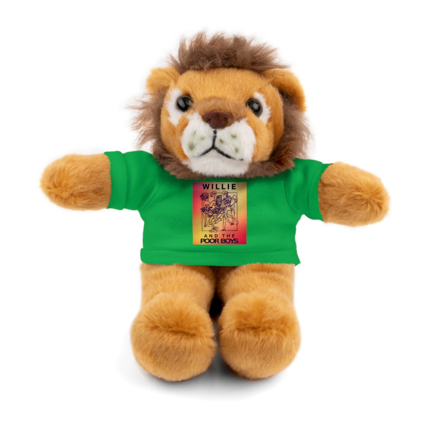 Willie & The Poor Boys 8" Plush Stuffed Animal – Choose 1 of 6 with Colorful T-Shirt