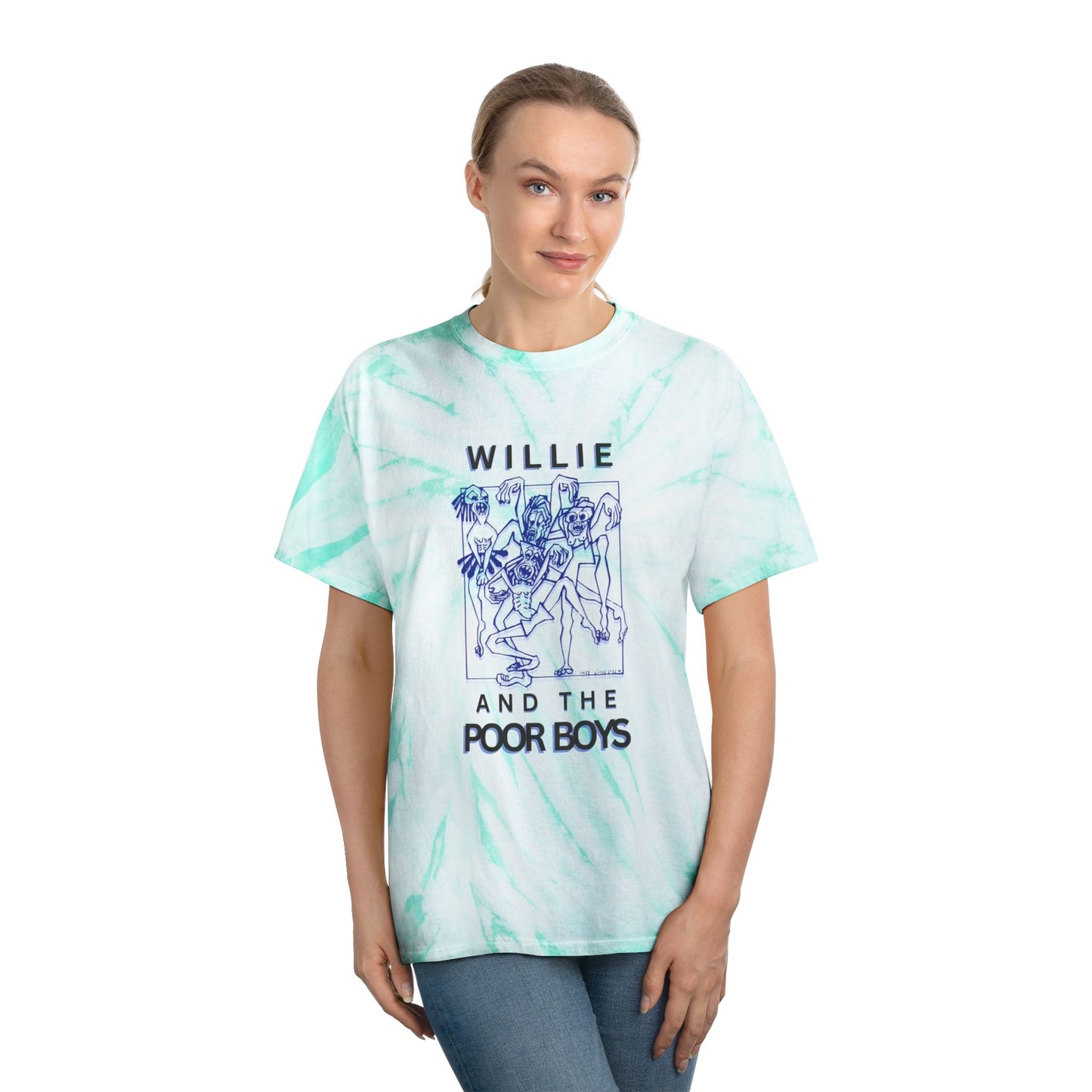 Tie-Dye "One More Saturday Night" Vintage Band Photo Back with Front Logo - Unisex T-Shirt (4 colors available)