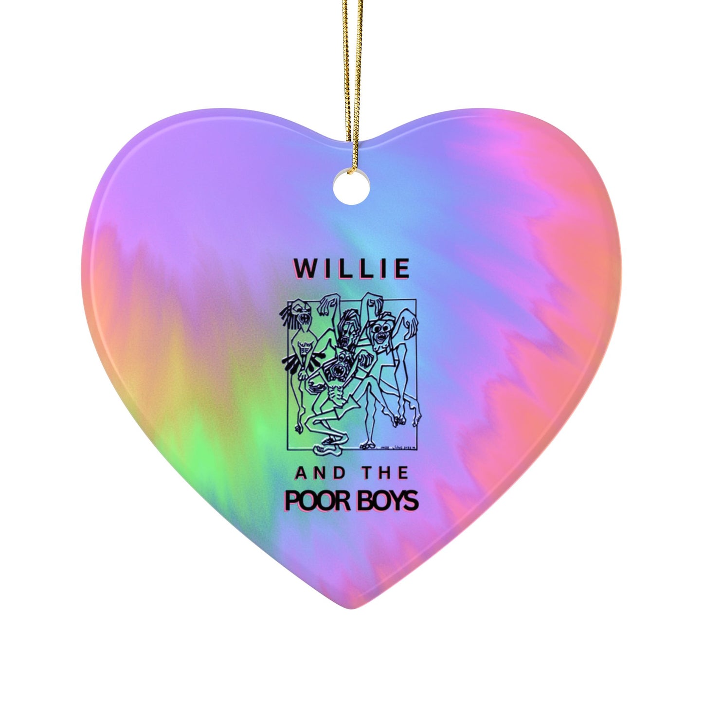 Tie-Dye Ceramic Ornament – 2-Sided Willie & The Poor Boys Reunion Keepsake