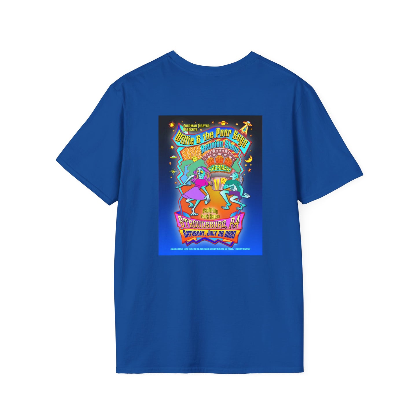 Solid Colors – 2025 Reunion Tee with Hand-Drawn Back Design and Pocket-Size Front Logo Softstyle T-Shirt (Various Colors Available)