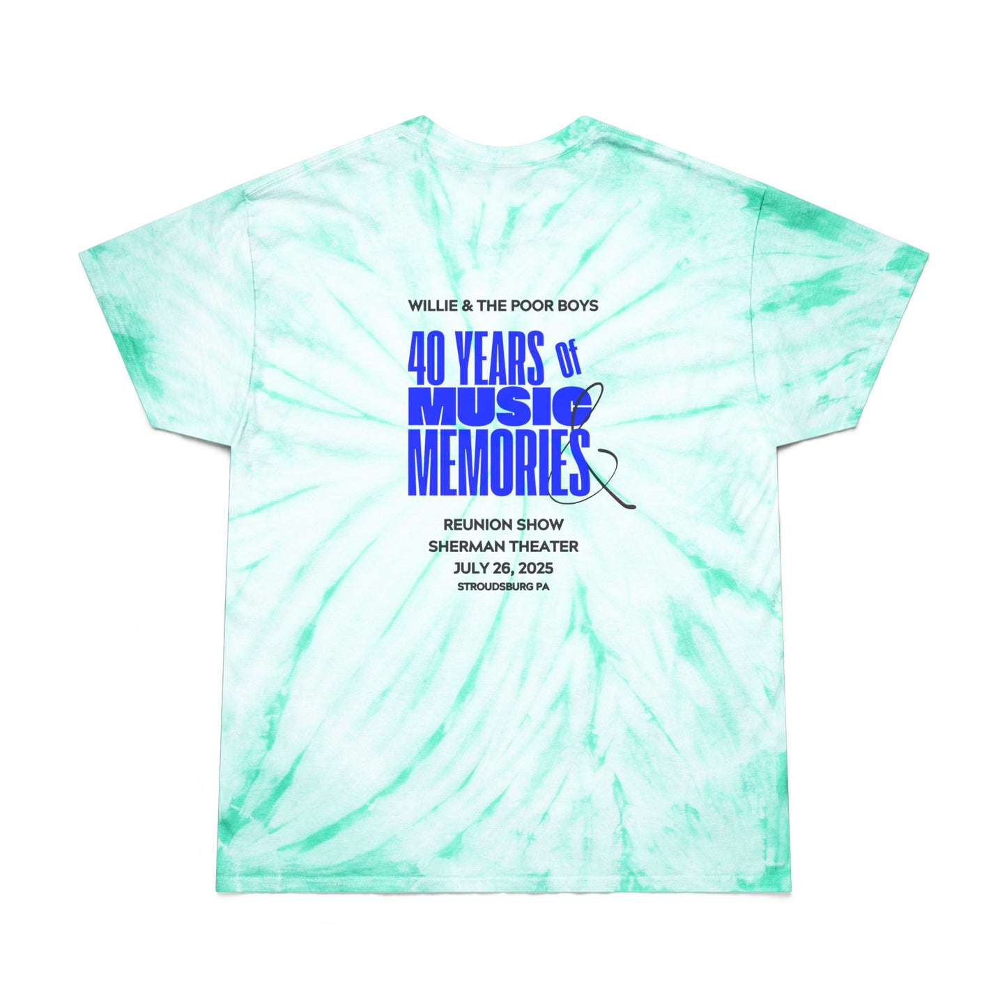 Tie-Dye - Vintage Photo Front with "Music & Memories" Artwork Back  - Unisex T-Shirt (4 colors available)
