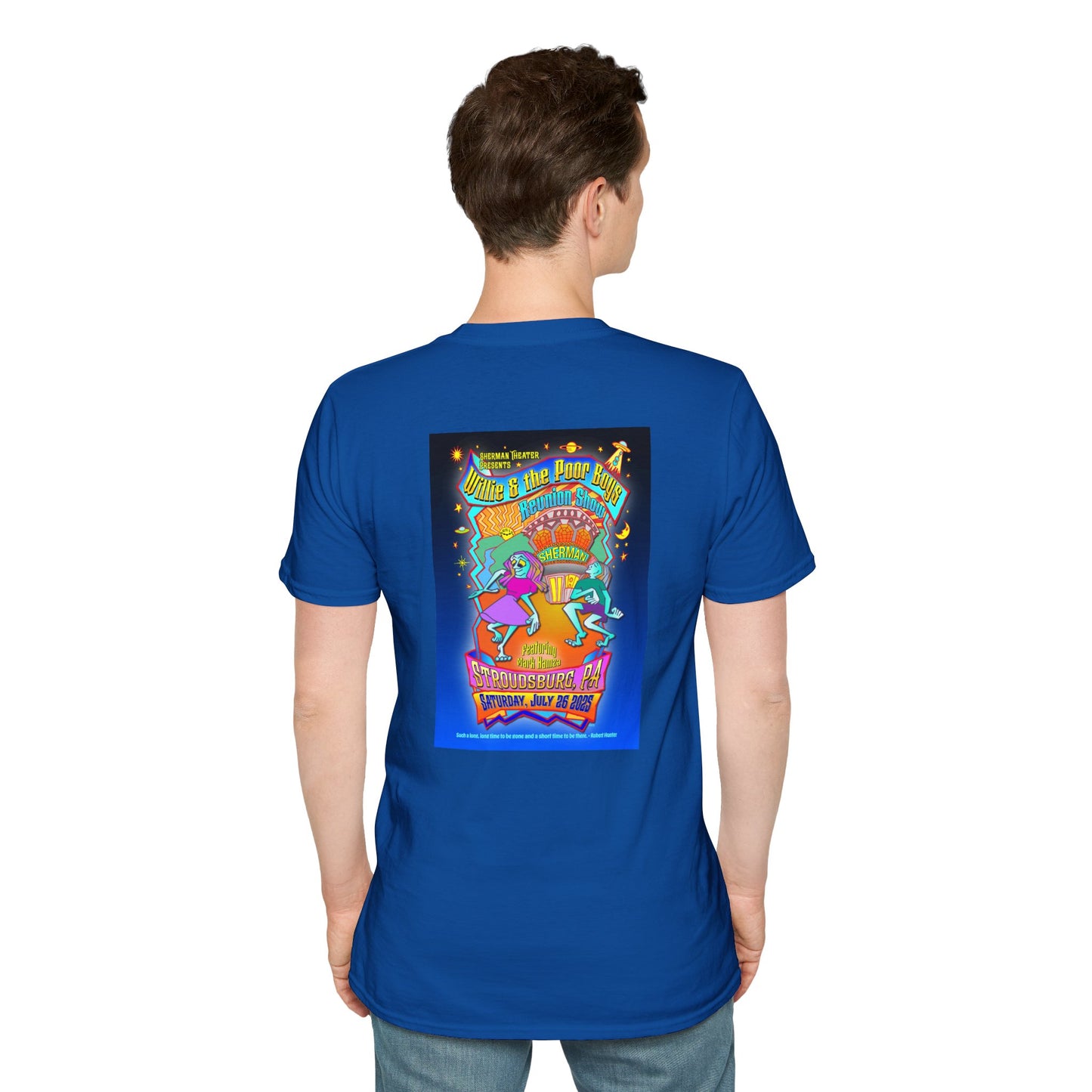 Solid Colors – 2025 Reunion Tee with Hand-Drawn Back Design and Pocket-Size Front Logo Softstyle T-Shirt (Various Colors Available)