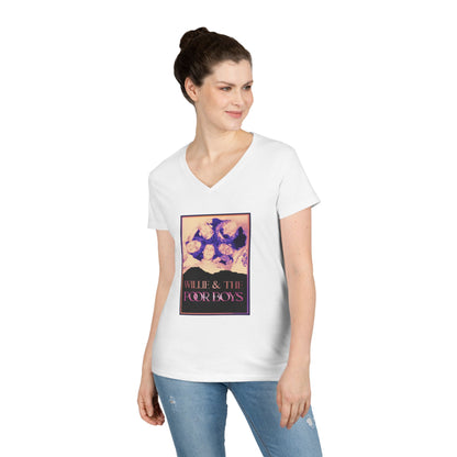 Ladies' V-Neck – Vintage Band Photo Front & 40 Years of Music & Memories Back (Various Colors Available)