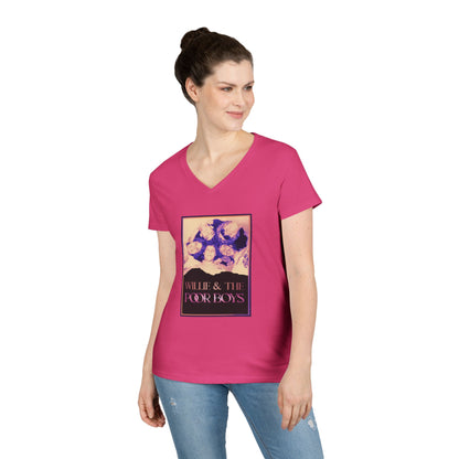Ladies' V-Neck – Vintage Band Photo Front & 40 Years of Music & Memories Back (Various Colors Available)