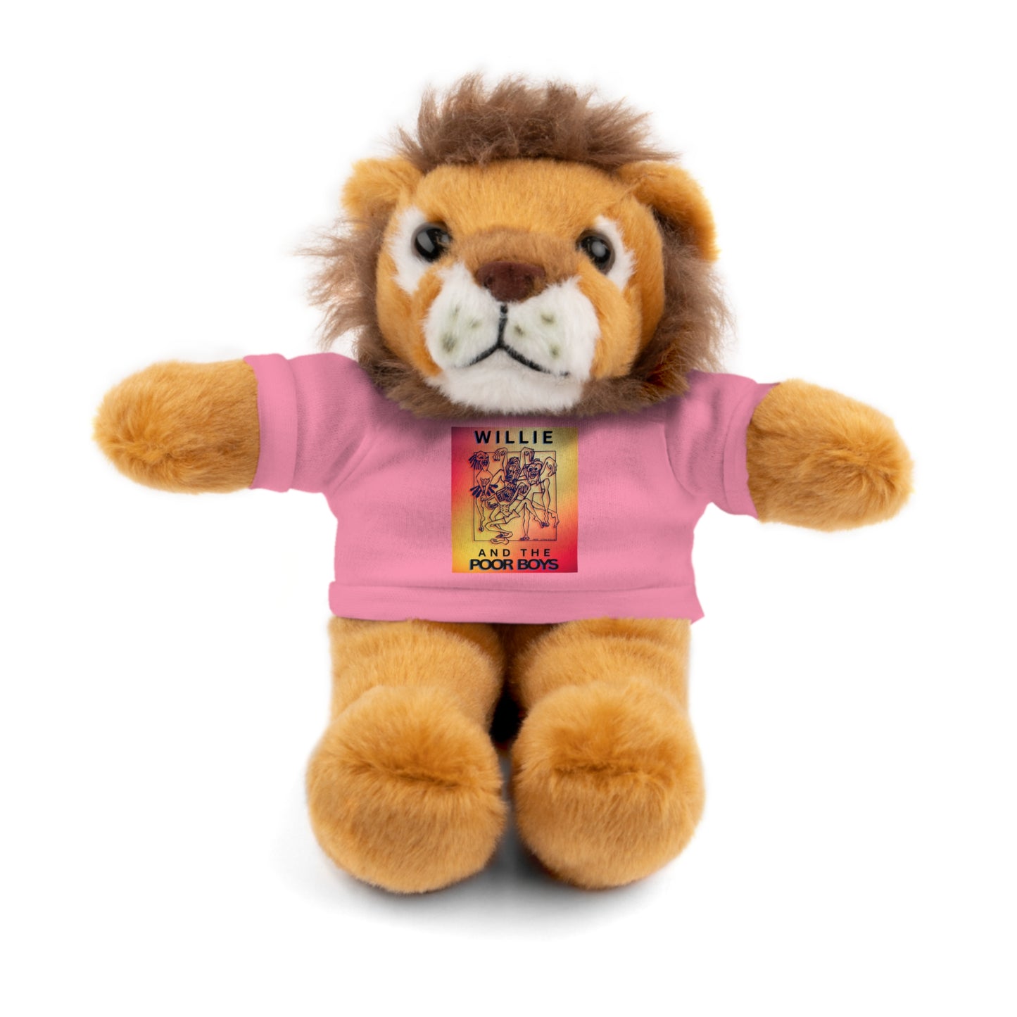 Willie & The Poor Boys 8" Plush Stuffed Animal – Choose 1 of 6 with Colorful T-Shirt