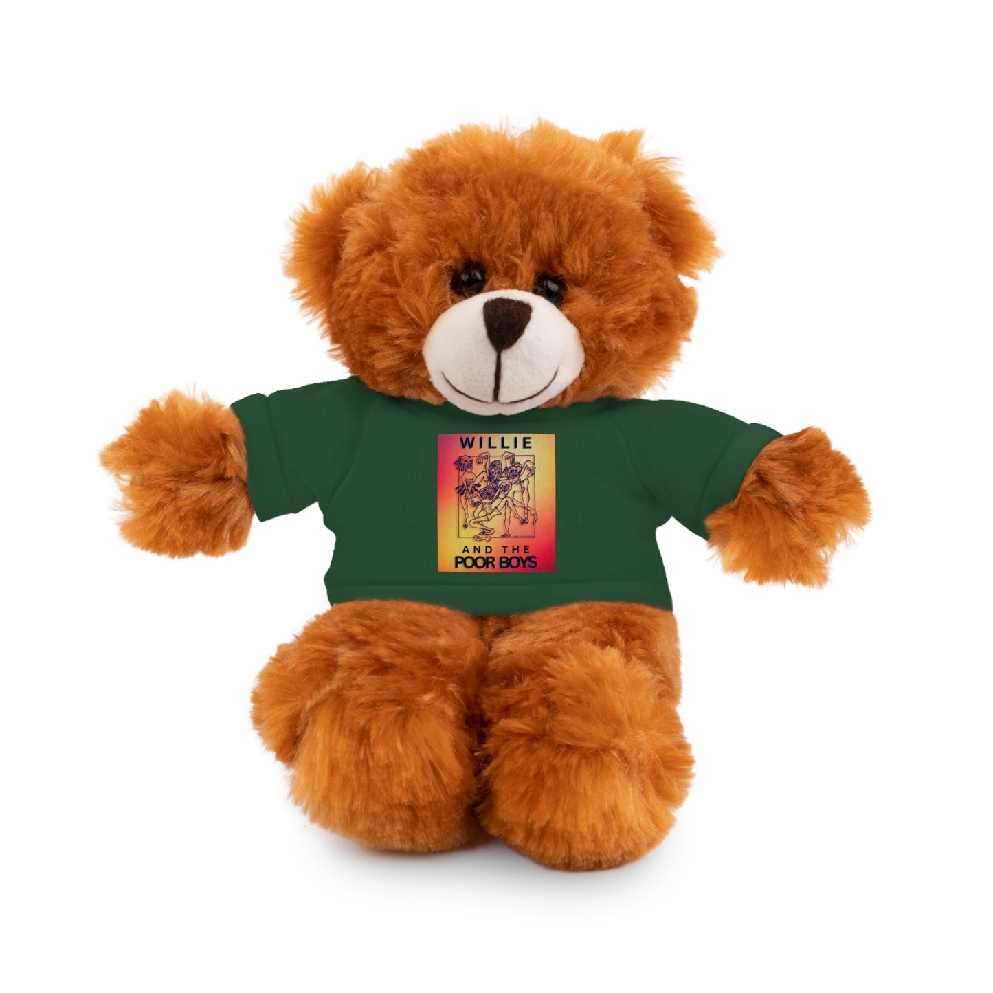 Willie & The Poor Boys 8" Plush Stuffed Animal – Choose 1 of 6 with Colorful T-Shirt